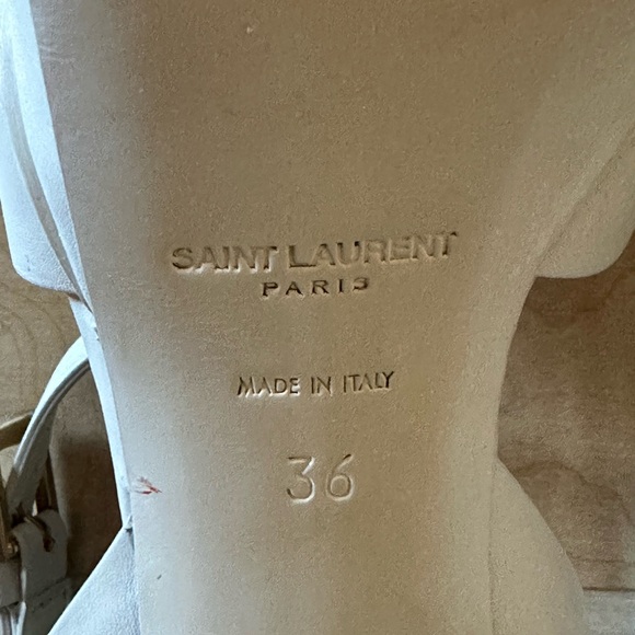 YSL WHITE TRIBUTE HEELS 75mm - Picture 6 of 8